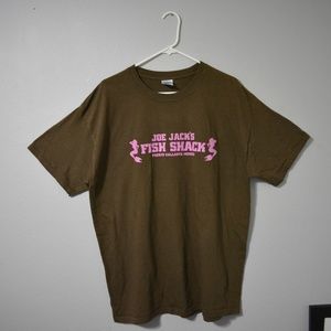 Vintage brown and pink Joe Jacks Fish Shack tee